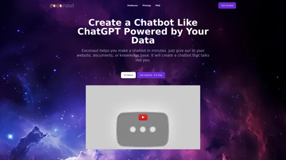 Coconaut.ai - Создайте чат-бота, подобного ChatGPT, на основе ваших данных.