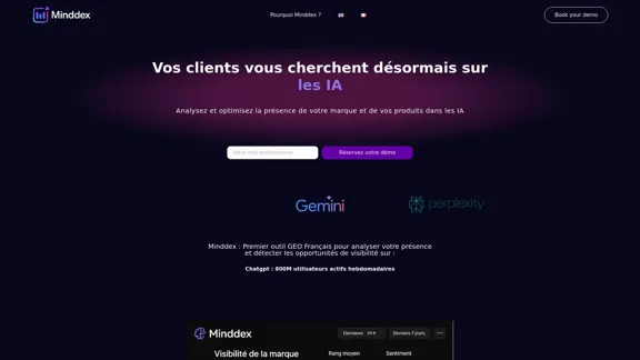 Minddex.ai - GEO Tool and Analysis of Your Visibility on AIs