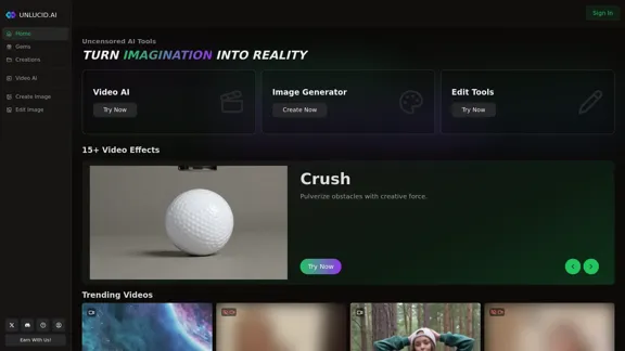Unlucid AI - Unfiltered AI tools for visionaries