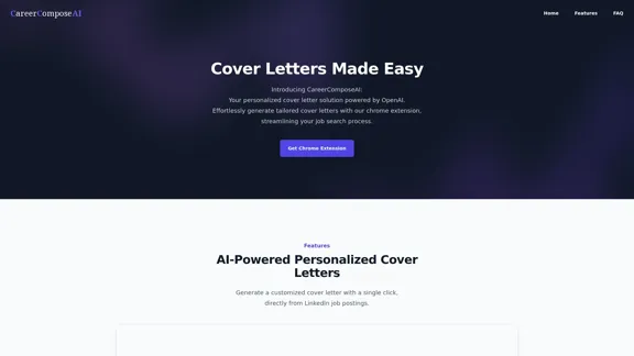 CareerComposeAI - ワンクリックでパーソナライズされたカバーレターを生成します