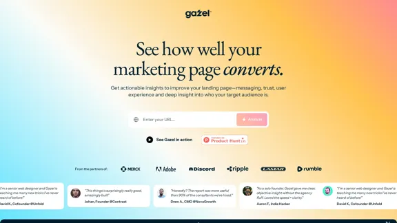 Gazel AI - Instantly Evaluate and Enhance Your Website's Conversion Rate Gazel AI - Instantly Evaluate and Enhance Your Website's Conversion Rate