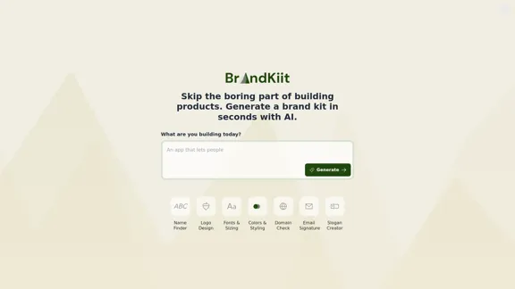 BrandKiit - 人工智慧驅動的品牌生成