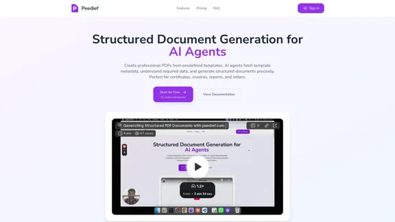 Peedief - Генерация PDF для ваших AI рабочих процессов