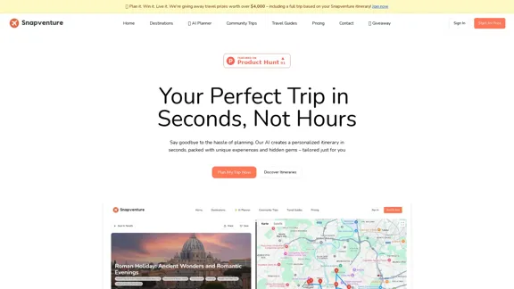 Snapventure - 人工智能旅行规划应用