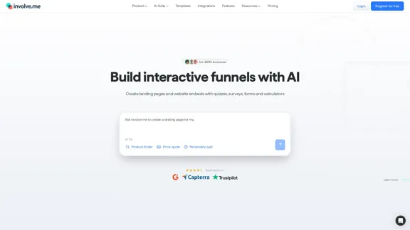 involve.me - 使用我們的 AI 代理建立銷售和行銷漏斗