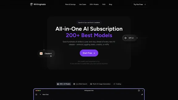 Writingmate 3.0 - Plateforme AI tout-en-un avec plus de 200 modèles