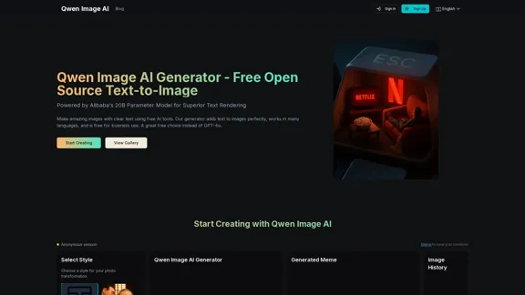 Qwen Image AI Генератор - Бесплатный открытый инструмент для создания изображений из текста 2025