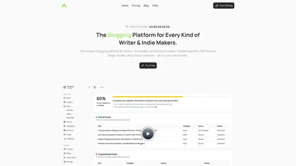 Fanvaiy - La plateforme de blogging moderne pour les écrivains, les narrateurs et les créateurs.