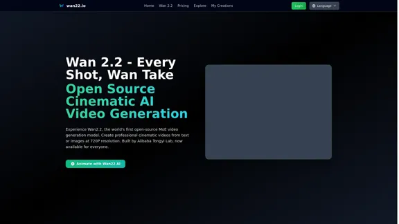 Wan2.2 - Génération de vidéos MoE open source