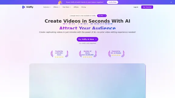 Vidfly - Генератор видео на основе ИИ для простого создания видео