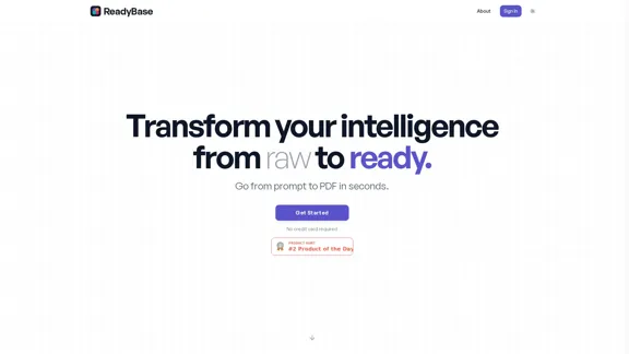 ReadyBase - Transformez l'intelligence de brute à prête
