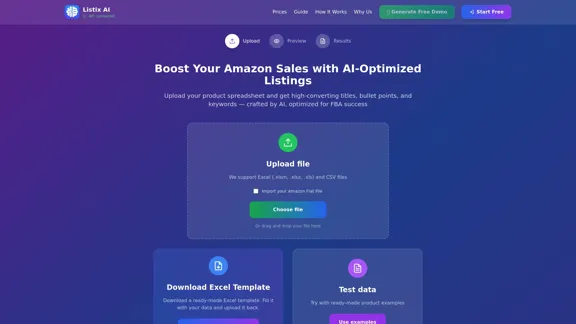 Listix AI - Erstellen Sie Amazon-Listings mit KI in 15 Sekunden
