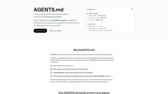 AGENTS.md - Un format simple et ouvert pour guider les agents de codage