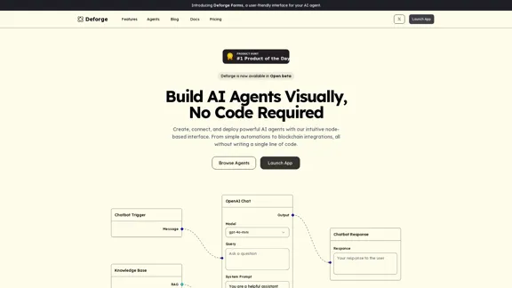 Deforge.io - Créez des agents IA visuellement, sans code requis