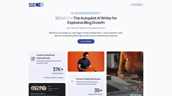 SEO45 AI - Gerador de Conteúdo SEO com IA em Piloto Automático
