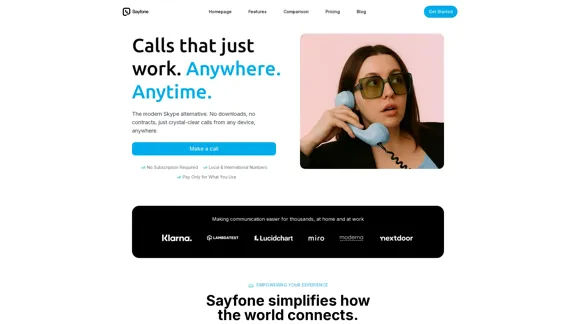 Sayfone - 2025年のより賢いSkypeの代替品