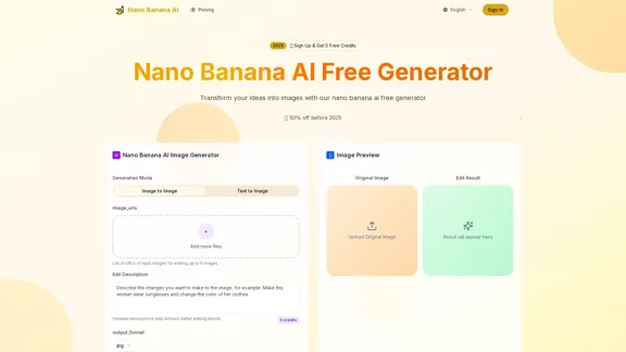 Nano Banana AI - Free image generator driven by cutting-edge AI.