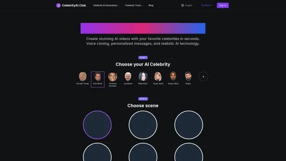 Celebrity AI Generator - Crea videos de IA y clonación de voz.