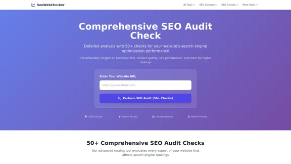 Comprehensive SEO Audit Check - Free Website Analysis Tool