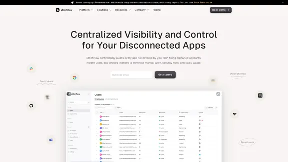 Stitchflow - Automate the management of SaaS for apps that are not connected and users that are not managed.