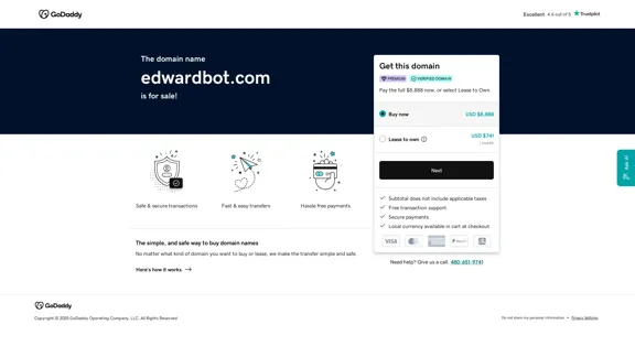 EdwardBot - For Sale Landing Page