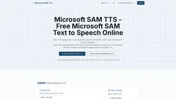 Microsoft SAM TTS - Free Microsoft SAM Text to Speech Online