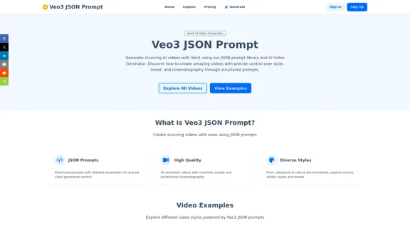Veo3 JSON Prompt - Professional AI Video Creation Tool