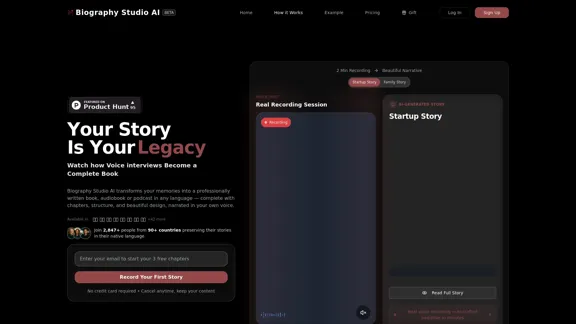 Biography Studio AI - Transformez votre histoire de vie avec l'IA