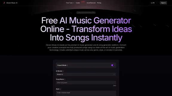 Eleven Music AI - 在线免费AI音乐生成器