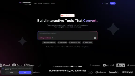 Embeddable - Crie Ferramentas Interativas Que Convertem