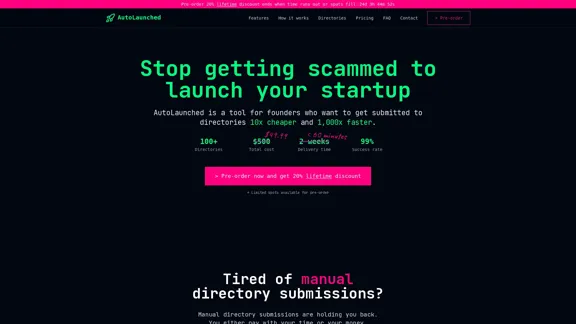 AutoLaunched - 停止被欺骗以获得您的初创公司上市