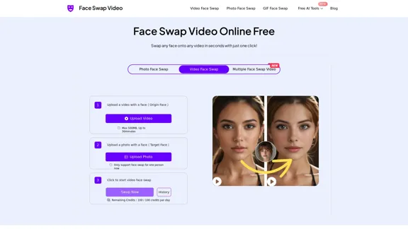 Ferramenta de Vídeo de Troca de Rosto Online - 100% Grátis!