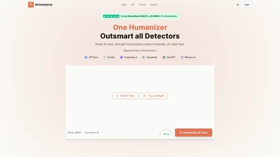 Best AI Humanizer Tool - 500 Free Words Every Month