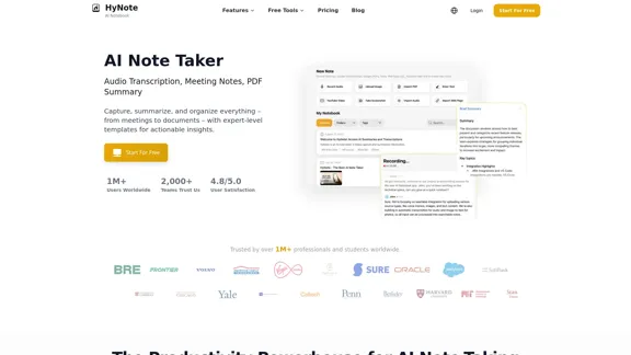 Prise de notes AI - Transcription audio et prise de notes sans effort