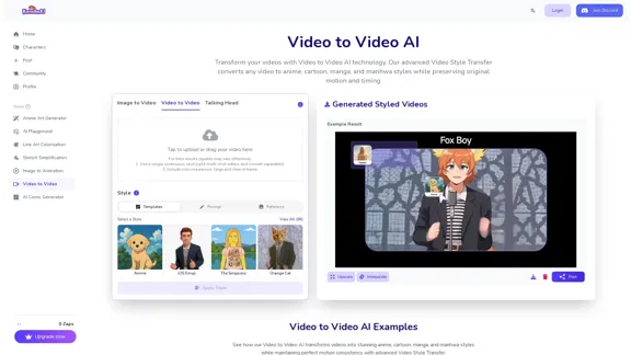 AI Vidéo à Vidéo - Meilleur Transfert de Style Vidéo