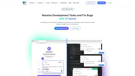 Webvizio pour les développeurs - Résolvez les tâches et les bugs de développement à la vitesse de l'IA.
