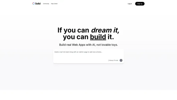 Solid - Create Applications with AI in Minutes