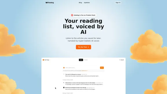 Katalog - Tu lista de lectura, narrada por IA