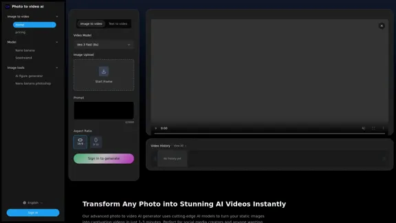 Photo to Video AI - Générateur Professionnel