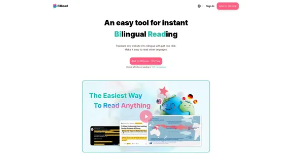 BiRead - ウェブページ翻訳と語学学習のための無料AIツール