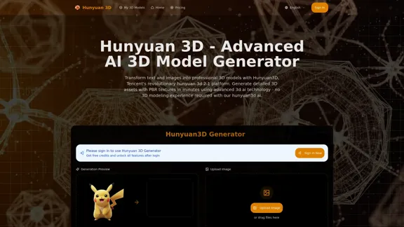 Hunyuan 3D - Professional Tool for Converting Images into 3D Models