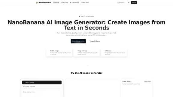 NanoBanana - AI Image Generator that transforms text into amazing images in seconds.