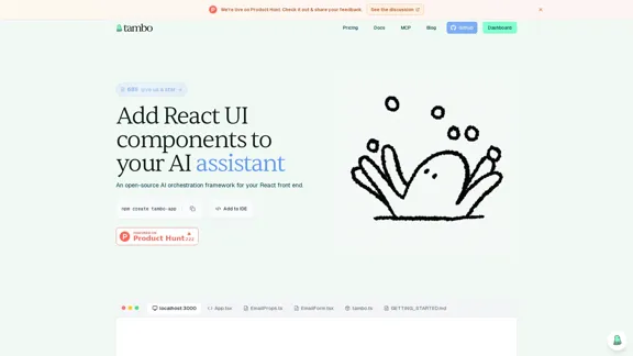 Tambo AI - Un cadre d'orchestration d'IA open-source pour votre interface React.