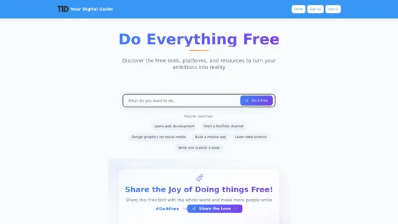 DoItFree - 最高の無料ツールとリソースを見つけよう