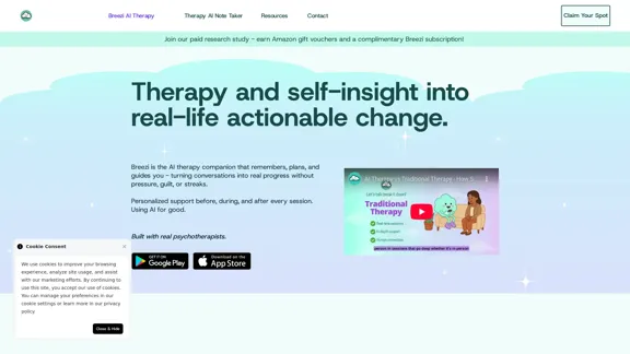 Breezi - Personalized and Action-Oriented CBT AI Therapy
