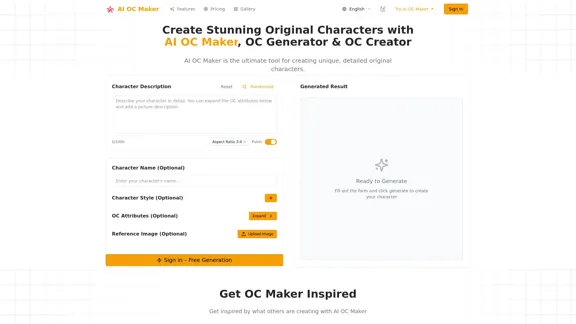AI OC Maker - AIで素晴らしいオリジナルキャラクターを作成しよう