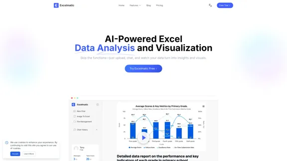 Excelmatic - Análise e Visualização de Dados do Excel com Inteligência Artificial