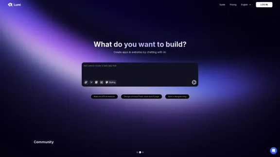 Lumi.new - 通过AI聊天即时构建网站
