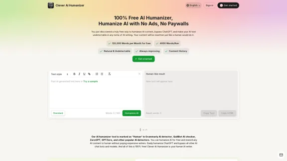 Clever AI Humanizer - Umgehen Sie KI-Detektoren und machen Sie Ihre Inhalte menschlicher.