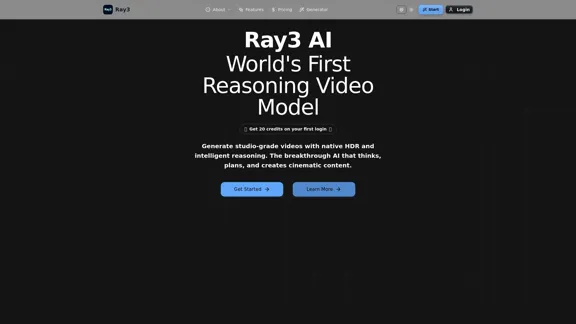 Ray3 AI - 自ら考え、自己改善する動画を生成します